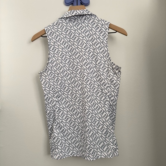 J.Lindberg Women’s Medium Dena Print Sleeveless Golf Top Black White Print - Picture 3 of 5